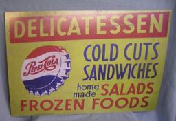 Antique style Pepsi Cola delicatessen advertiaing sign