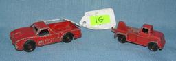 Pair of early cast metal midgit toy trucks