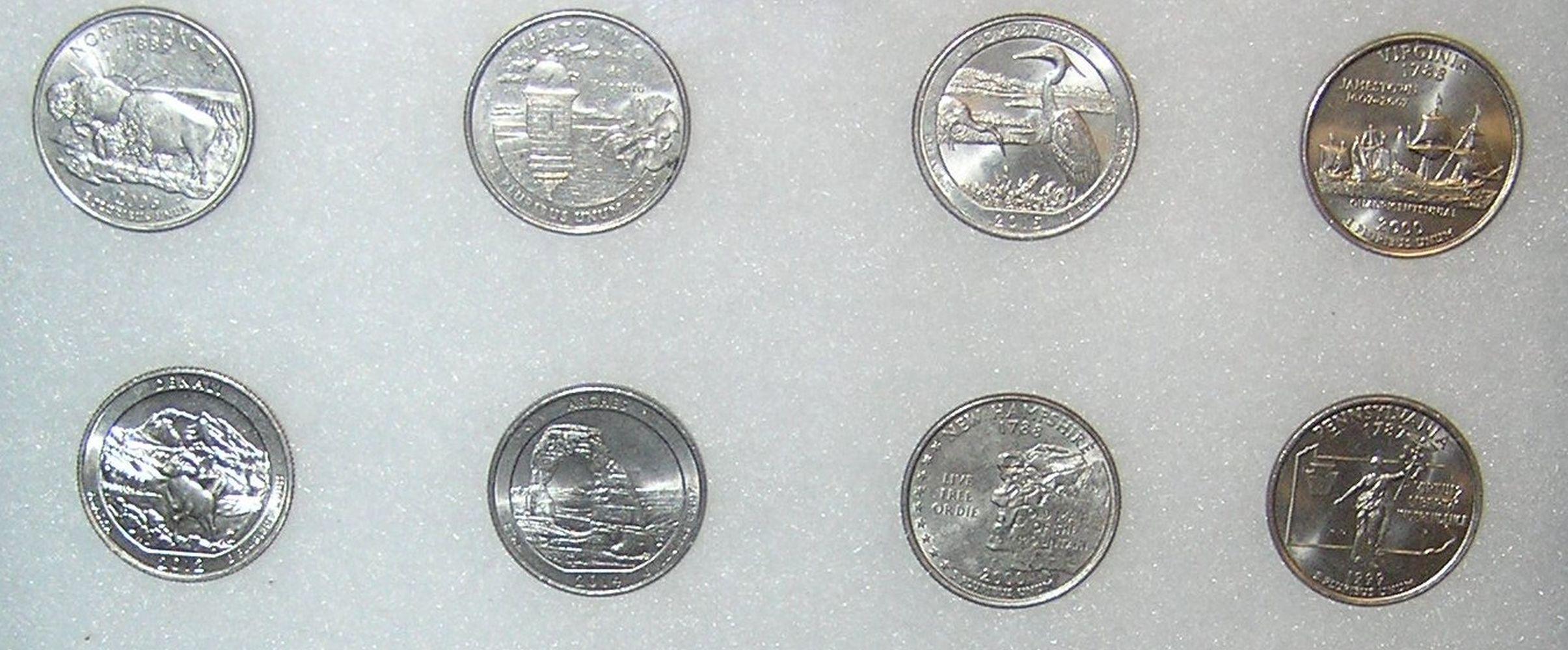 Collection of vintage US state quarters