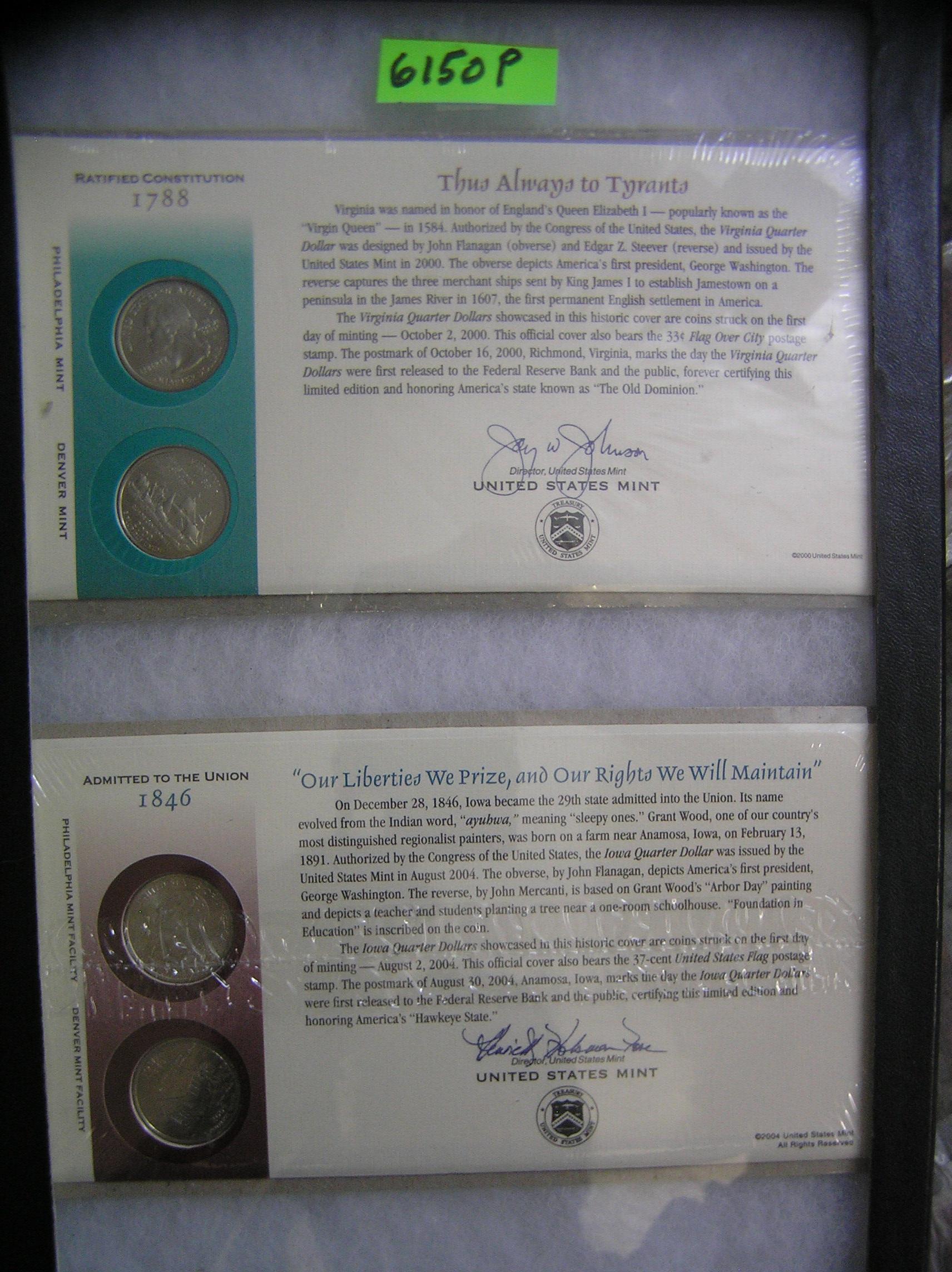 Group of cased American Constitution US quarters
