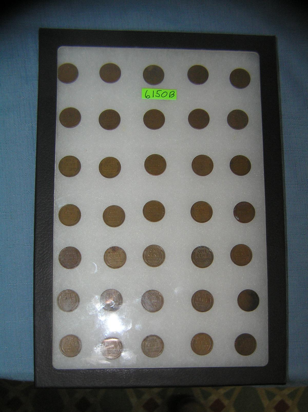 Group of early Lincoln wheat back pennies