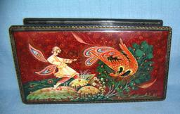 Great artist signed Russian hand painted laquer box