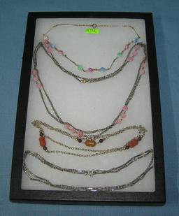 Collection of vintage costume jewelry necklaces