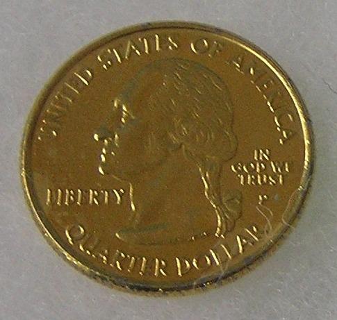 Gold tone Virginia state quarter