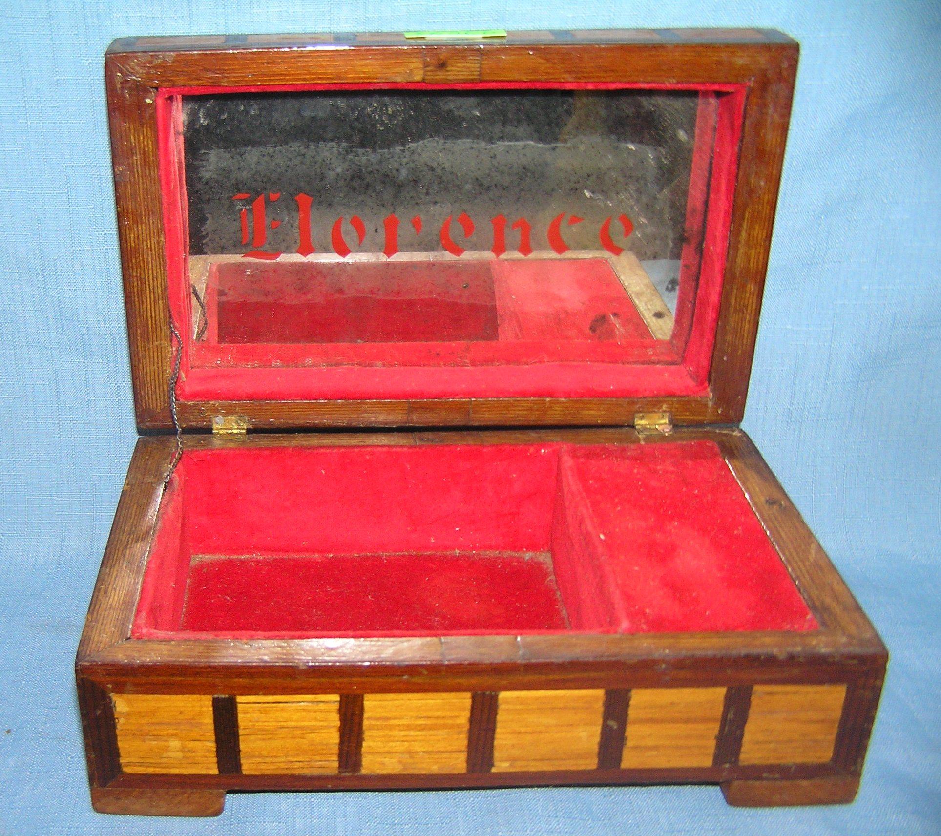 Early folk art hand made jewelry box
