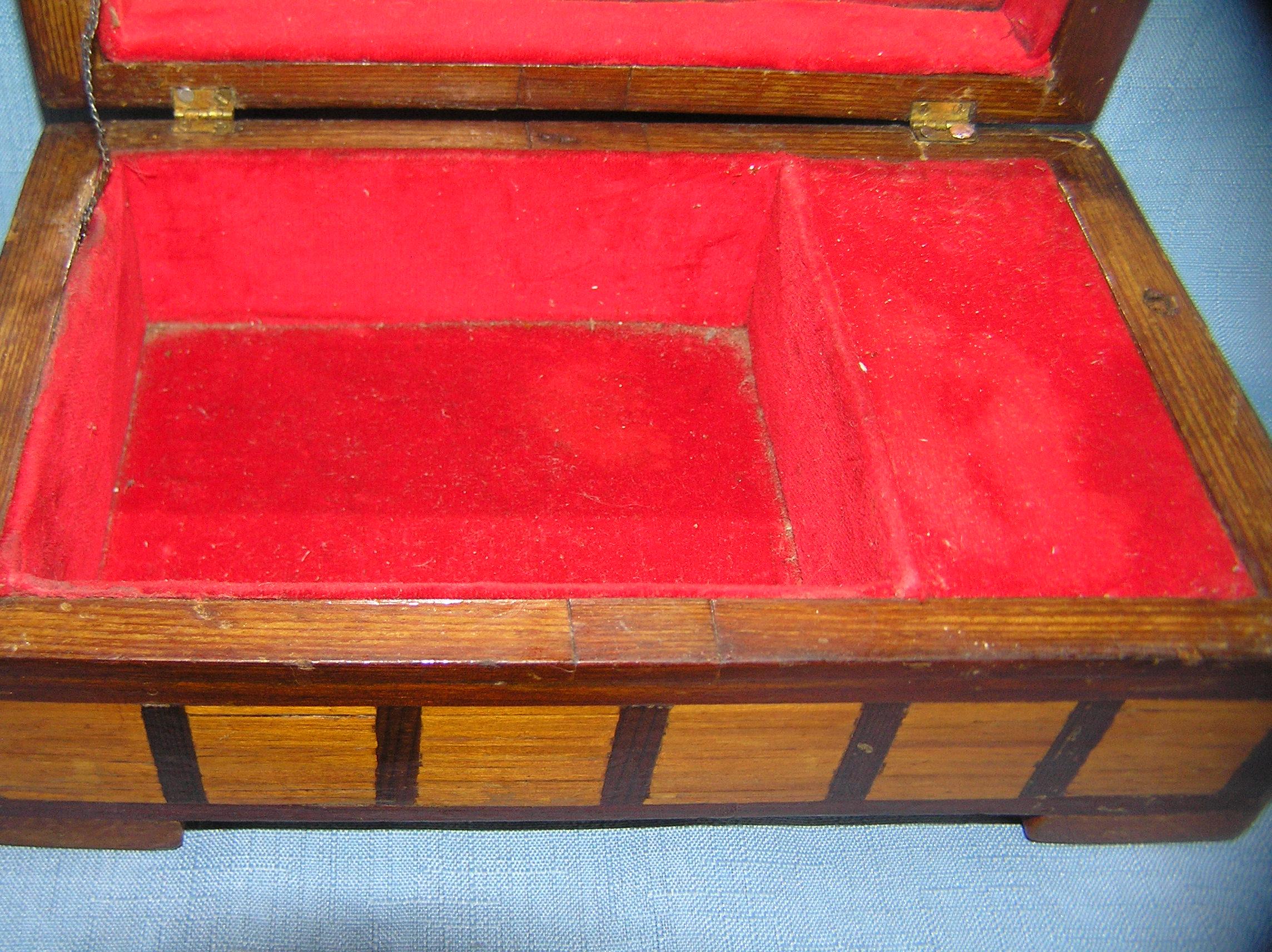 Early folk art hand made jewelry box