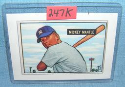 Mickey Mantle Bowman reprint Baseball card