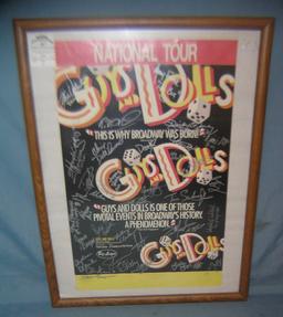 Guys and Dolls poster signed by the cast