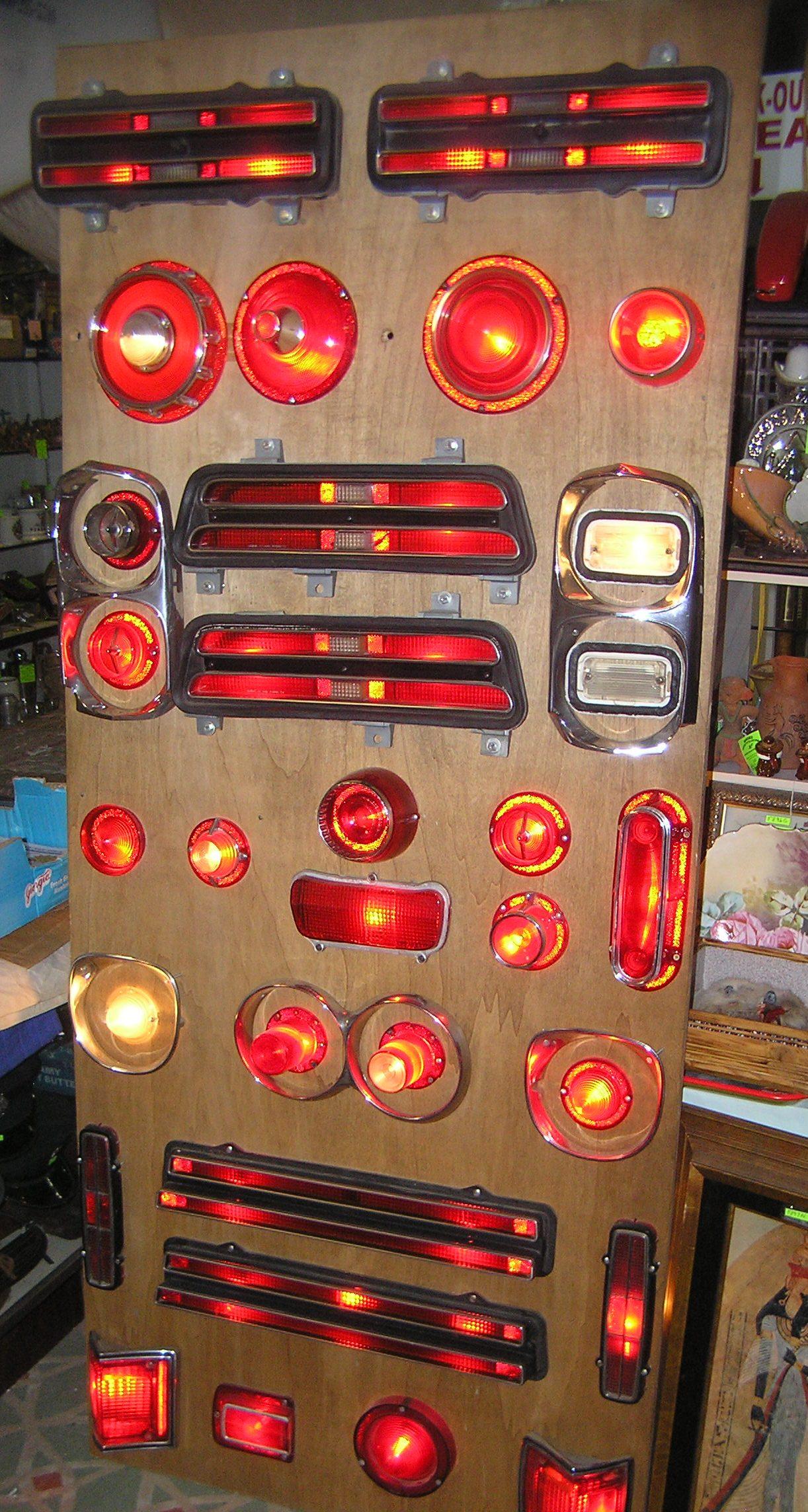 Vintage illuminated automotive light diorama display