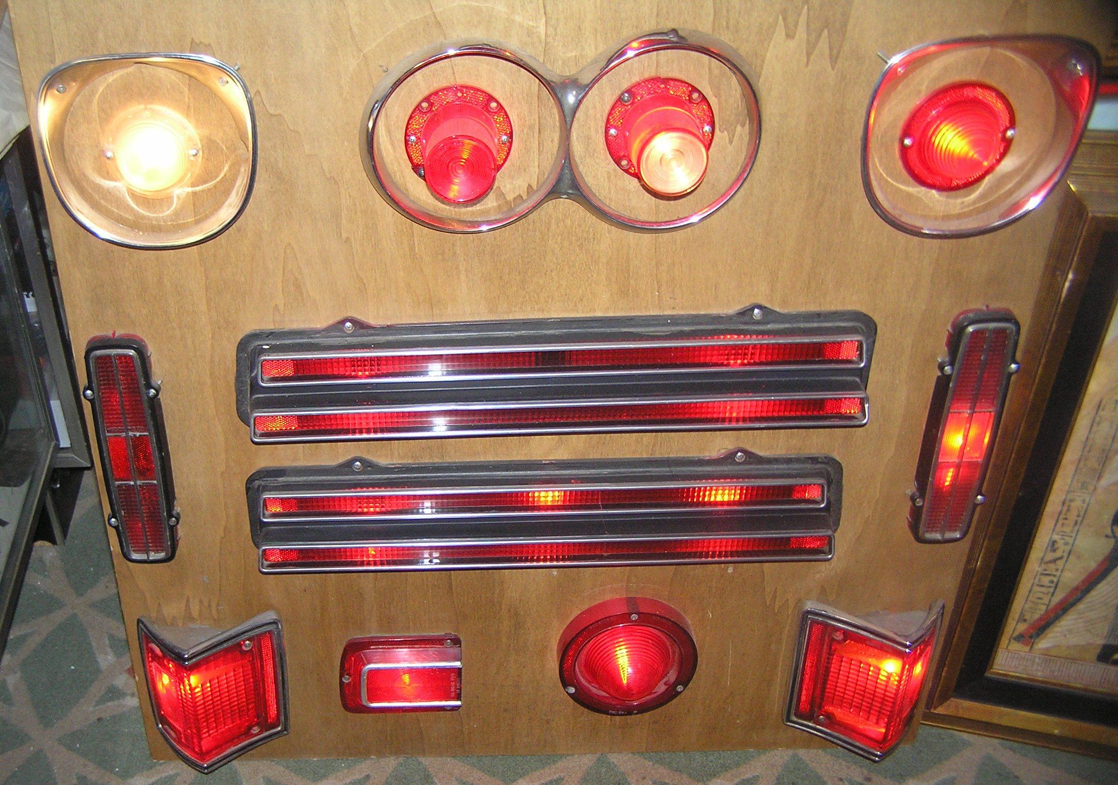 Vintage illuminated automotive light diorama display