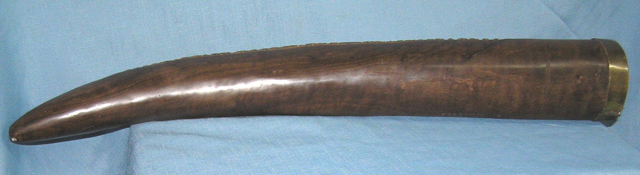 Antique hand carved wooden elephant tusk