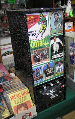 Hockey themed coin operated sports card vending machine