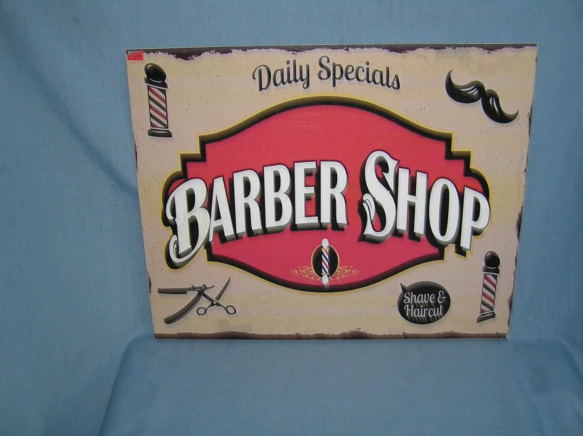 Barber shop retro style advertising sign