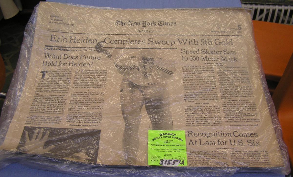 NY Times Eric Heiden 5 gold headlines and clippings