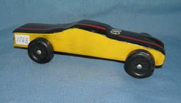 Modern wooden folk art race car