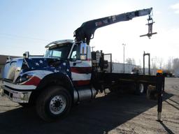 2012 International 7600 Flatbed w/ Crane