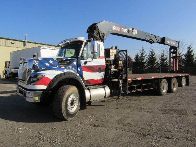 2012 International 7600 Flatbed w/ Crane