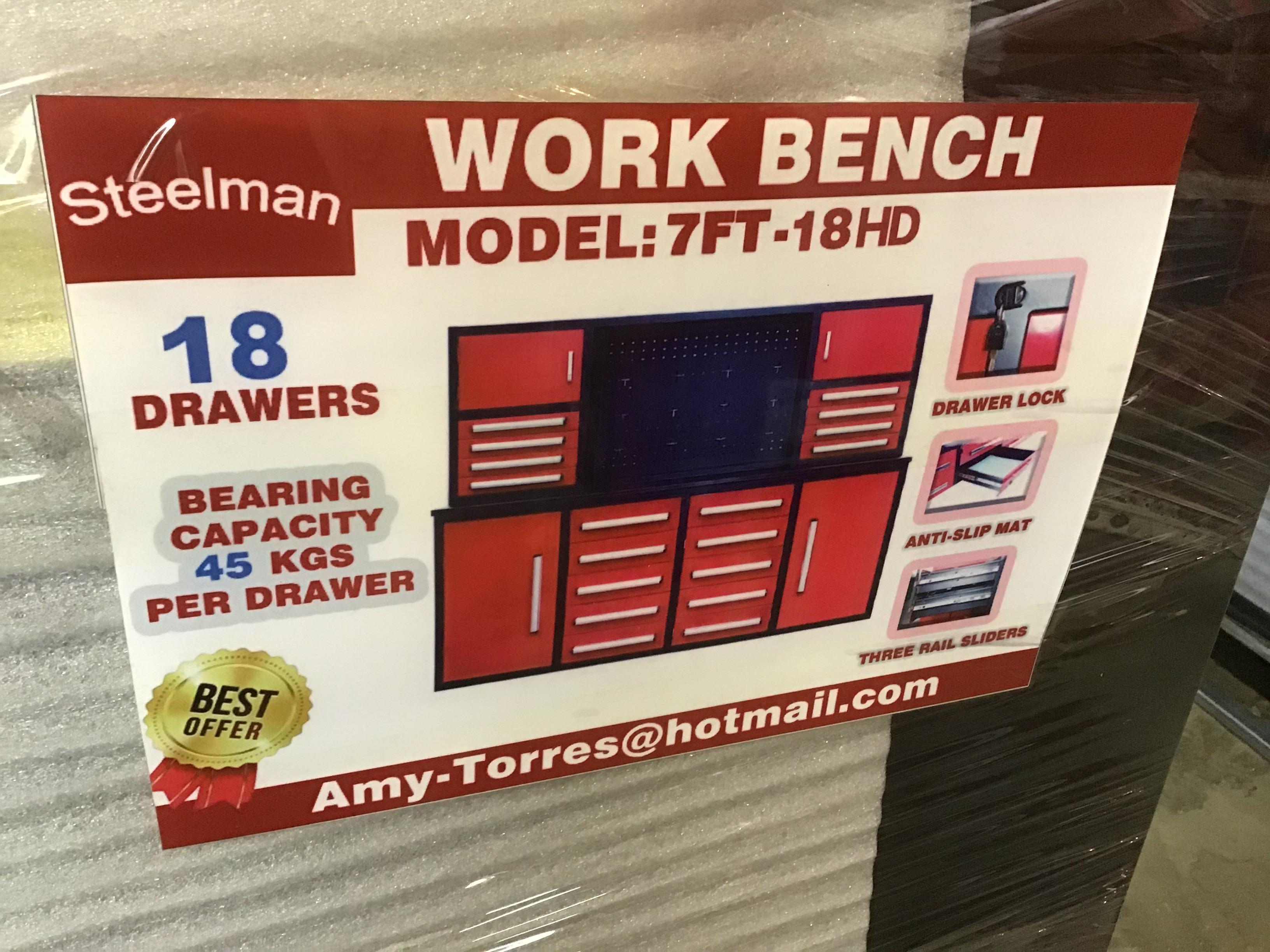 7' 18 Drawers Work bench