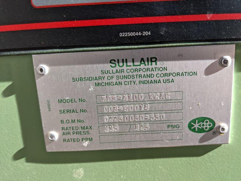 Sullair SDS-A100 WGAC Air Compressor