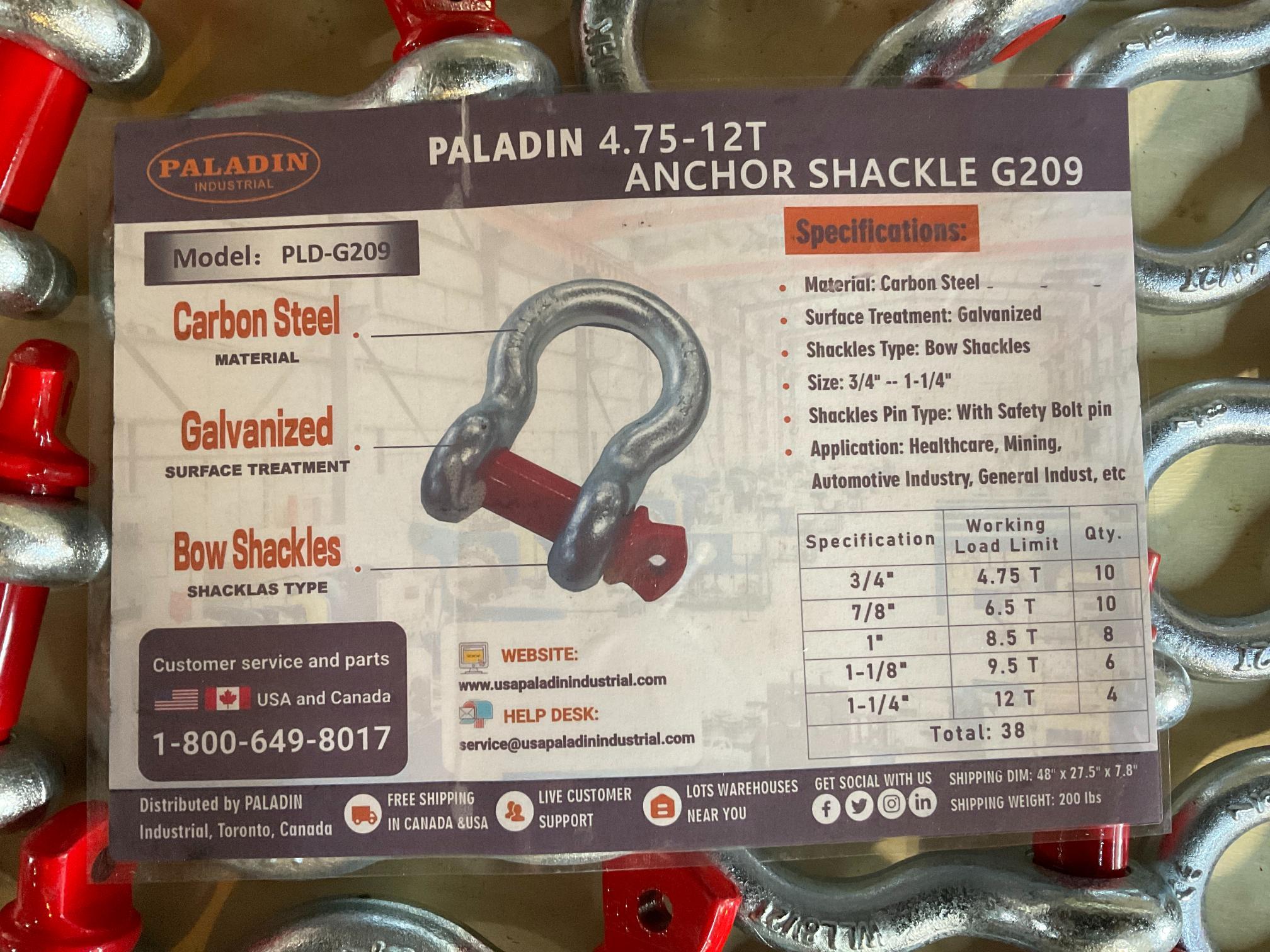 Paladin 4.75-12T Anchor Shackles G209