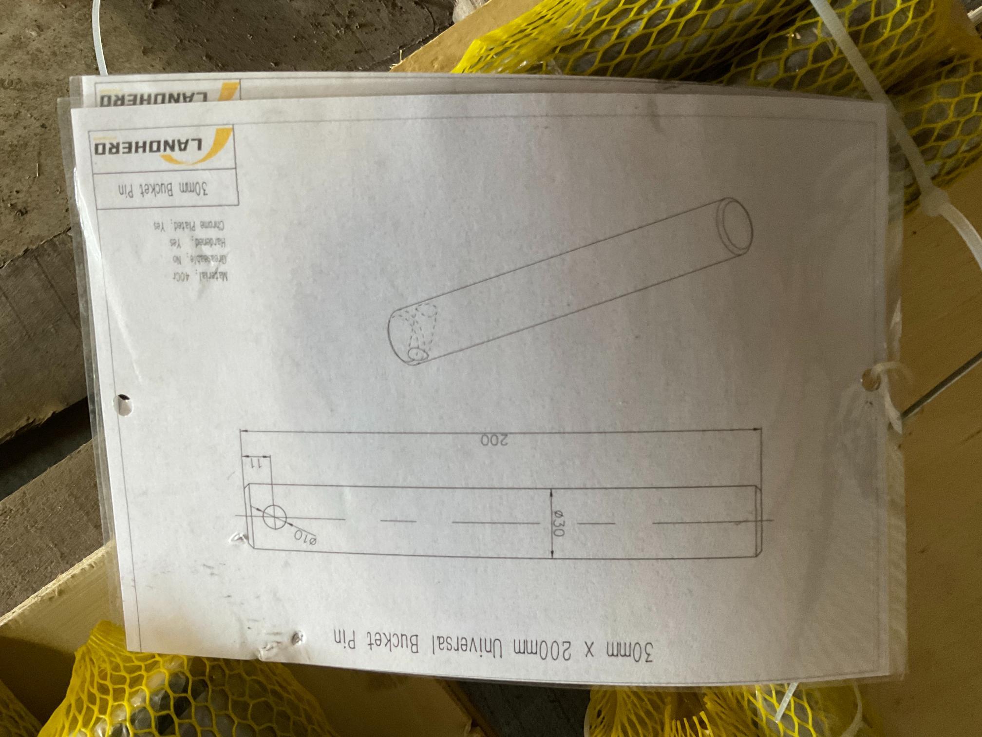 6 30mm x 200mm Universal Bucket Pins