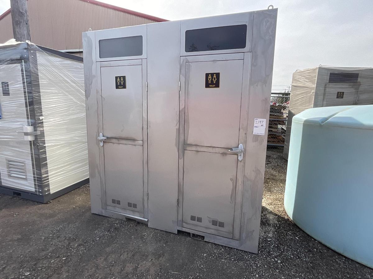 Double Stall Portable Toilet