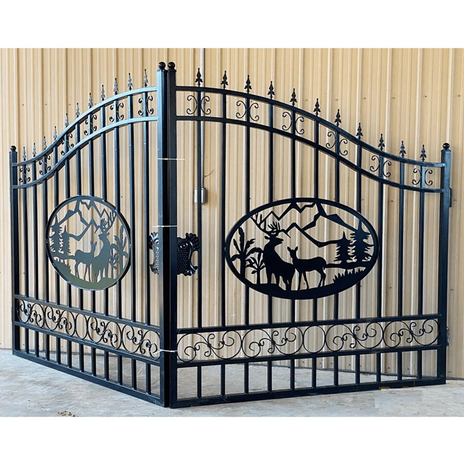 Greatbear 20' Wrought Iron Gate w/ Deer