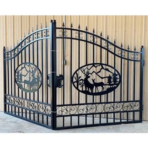 Greatbear 14' Wrought Iron Gate w/ Deer