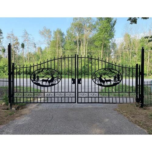 Greatbear 14' Wrought Iron Gate w/ Deer