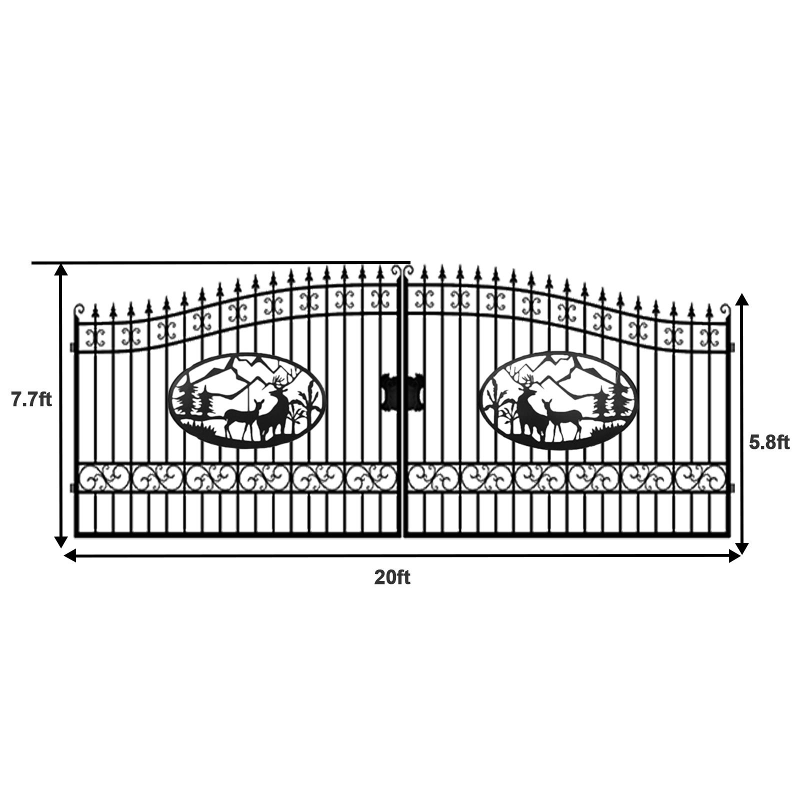 Greatbear 20' Wrought Iron Gate w/ Deer