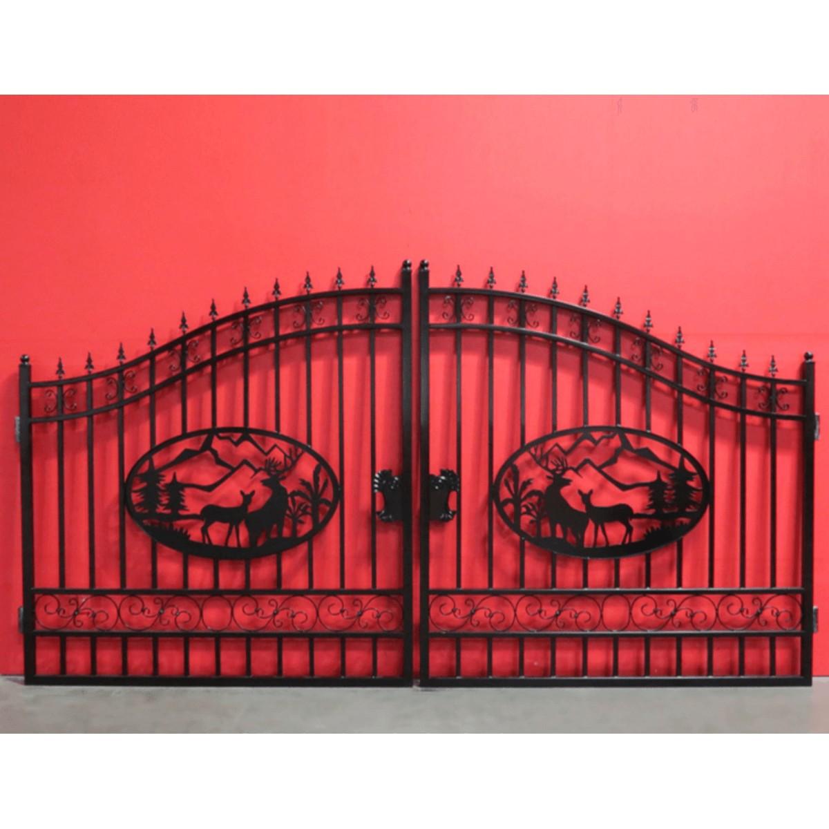 Greatbear 20' Wrought Iron Gate w/ Deer