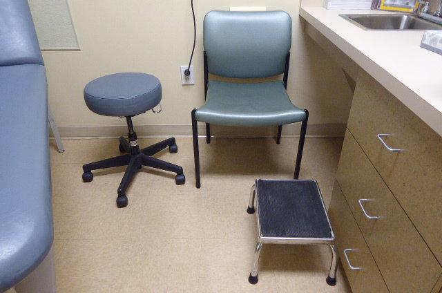 Contents of Room: Chair, Stool & Asst. Disposable Medical Supplies (Lot)