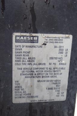 2011 Kaeser Tow-Behind Air Compressor