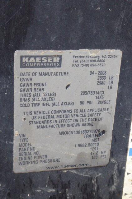 2008 Kaeser Tow-Behind Air Compressor