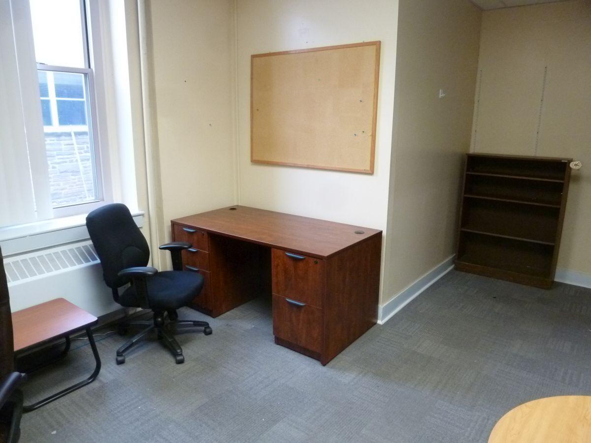 Wood Laminated Double Pedestal Desk, 5', Office Chair, Etc.