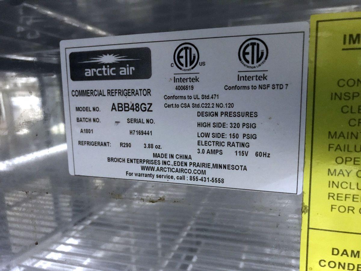 Arctic Air 2-door Back Bar Refrigerator