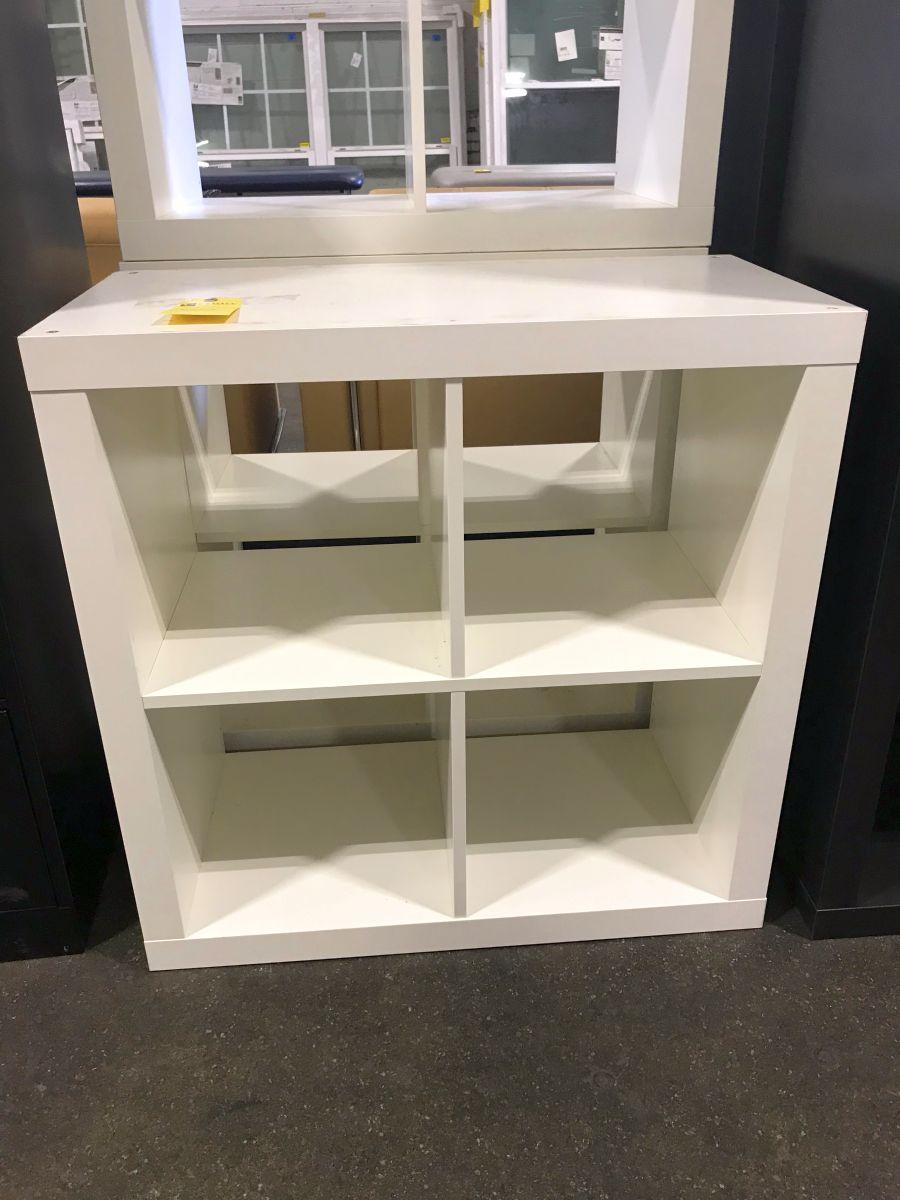 Wood Shelfs, 4-cubby, White