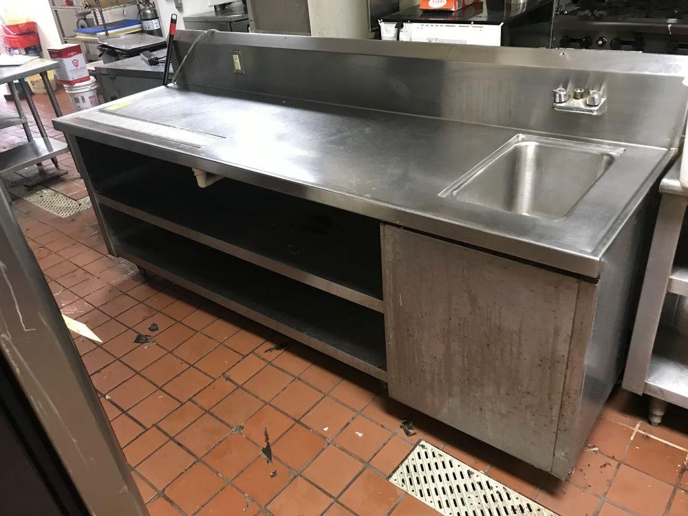 Stainless Steel Table w/ Shelves and Sink