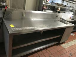 Stainless Steel Table w/ Shelves and Sink