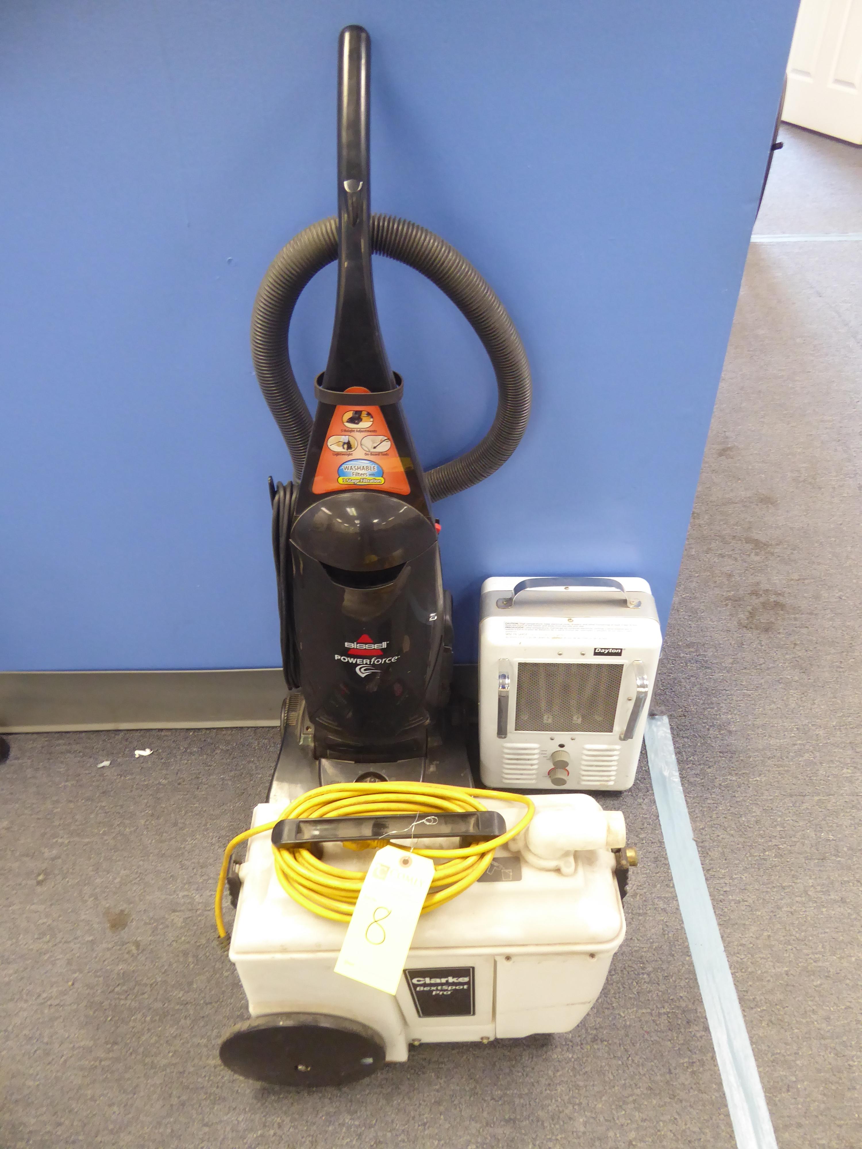 Dayton Heater, Bissell Vacuum & Clarke Bextspot Pro (Lot)