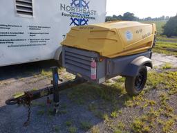 2011 Atlas Copco Tow-Behind Air Compressor, 49 HP, m/n XAS-185JD7 TBV, Vin: 4500A1013BR037396