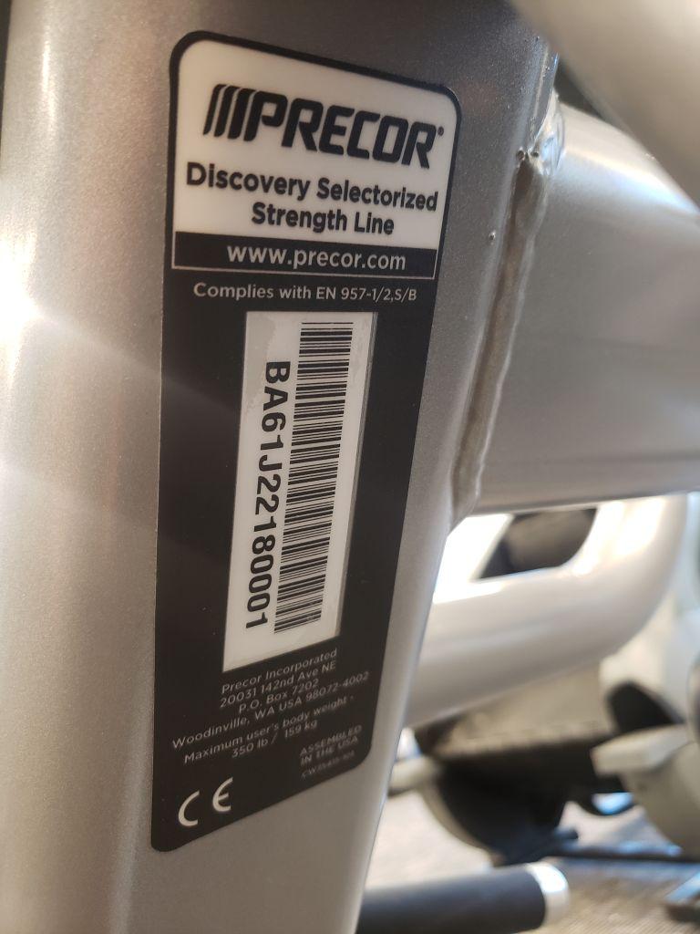 Precor Bicep Curl, Selectorized, m/n Discovery, s/n BA61J22180001