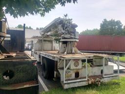 1988 GMC Single Axle Crane Truck, 18' Steel Crane Body w/Wood Deck, Sky Hook SP85 Rear Mounted Crane