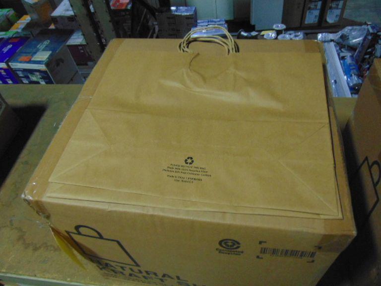 Natural Kraft Paper Shopping Bags, 16" x 16" x 12.5 , 4(250)(1,000 Each)