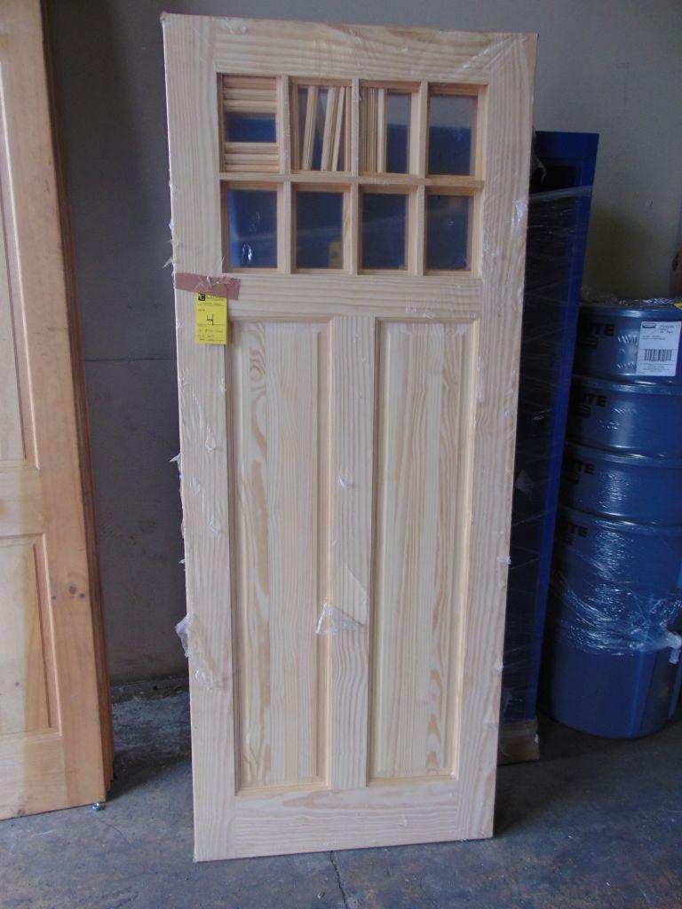 8-Lite 2-Panel Pine Doors, 32" (2 Each)