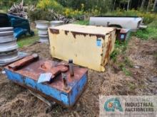 (LOT) (2) STEEL FUEL TANKS, STEEL CABINET AND 8' PICK-UP TRUCK BED