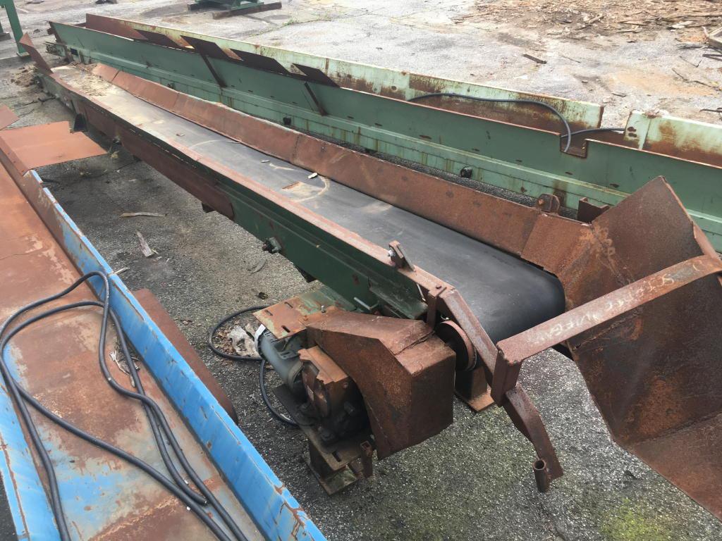 27'3" BELT CONVEYOR, 6" TROUGH, 2HP, 3PH MOTOR - RUMFORD