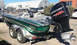 2015 BASS CAT COUGAR BASS BOAT, MERCURY PRO XS 250 OB, BASS CAT TRAILER