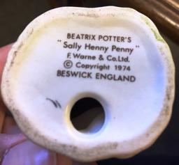 1974 F. WARNE & CO. LTD. BEATRIX POTTER'S "SALLY HENNY PENNY" BESWICK ENGLAND