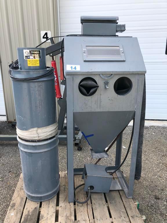 TRINCO DRY BLAST CABINET MODEL: 24 W/ DRY BLAST BP2 DUST COLLECTOR, S/N: 69005-10